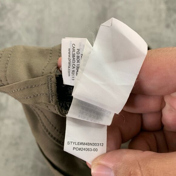 prAna Brion Pant Mens Size 35x27” Performance Chino Brown Nylon Outdoor Gorpcore - Picture 12 of 15